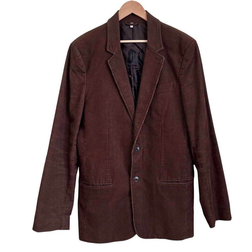 Juicy Couture Mens Vintage Corduroy Blazer Jacket Size 42 Brown Elbow Patches